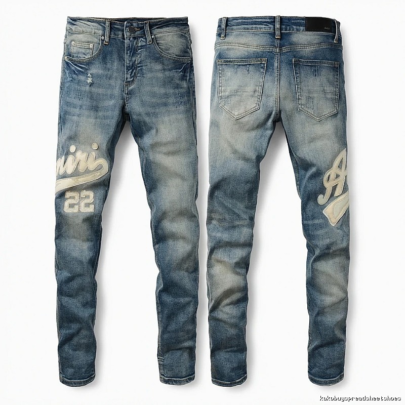 AMI letter-printed jeans