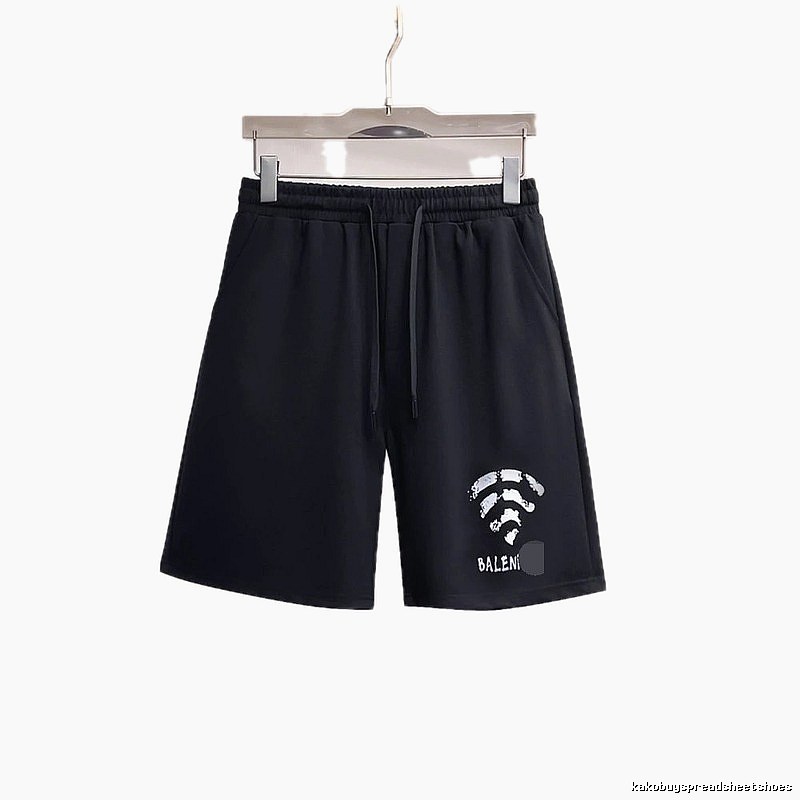 Balenciaga Printed Street Style Black Shorts