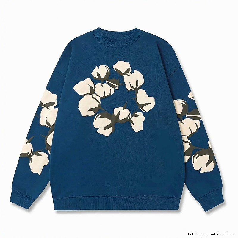 DENIM TEARS Cotton Retro Blue Sweatshirt