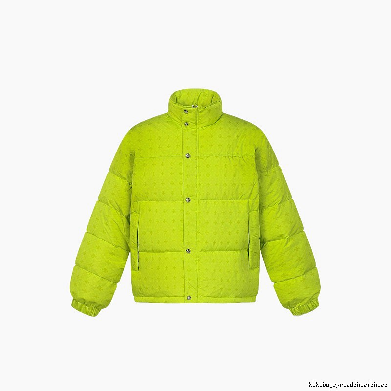 Gucci-printed trendy fluorescent green down jacket