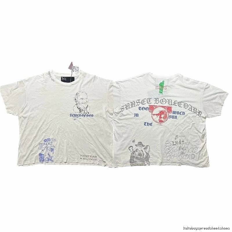 Paly Hollywood Sunset Collection Vintage Distressed Off-white T-shirt