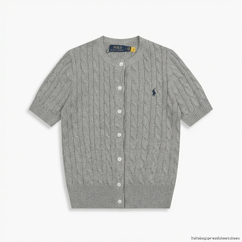 Ralph Lauren knitted retro-style grey cardigan