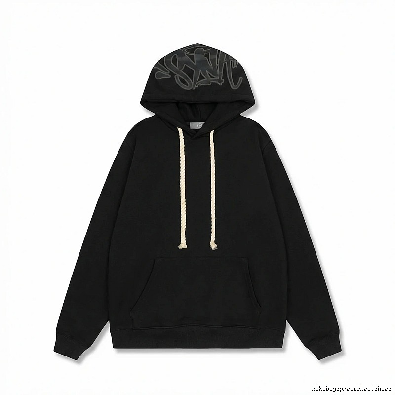 SynaWorld graffiti-style black hoodie