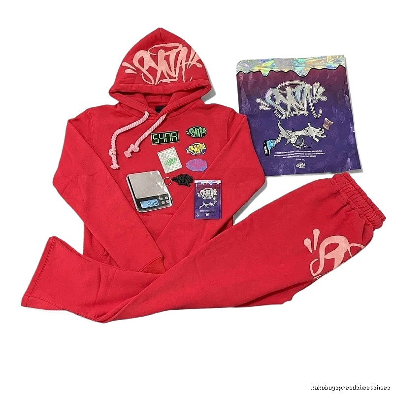 SynaWorld Graffiti Trendy Brand Red Suit