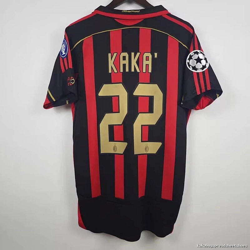 AC Milan Monogram Retro soccer jersey Red Black Striped for Casual Outfits
