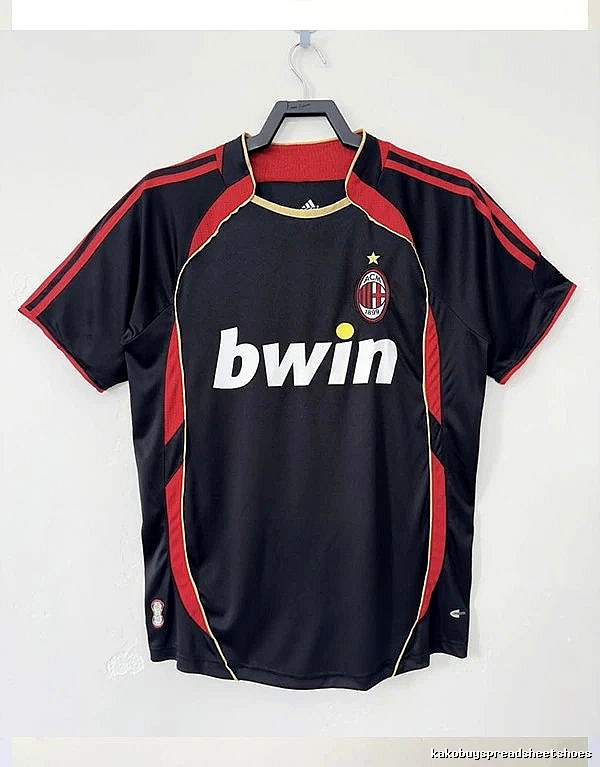 AC Milan Relaxed Retro soccer jersey Red Black Striped with Designer-Inspired Detail