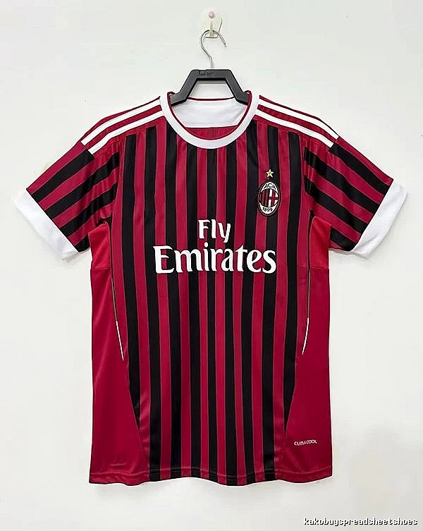AC Milan Urban Retro soccer jersey Red Black Striped with Statement Pattern