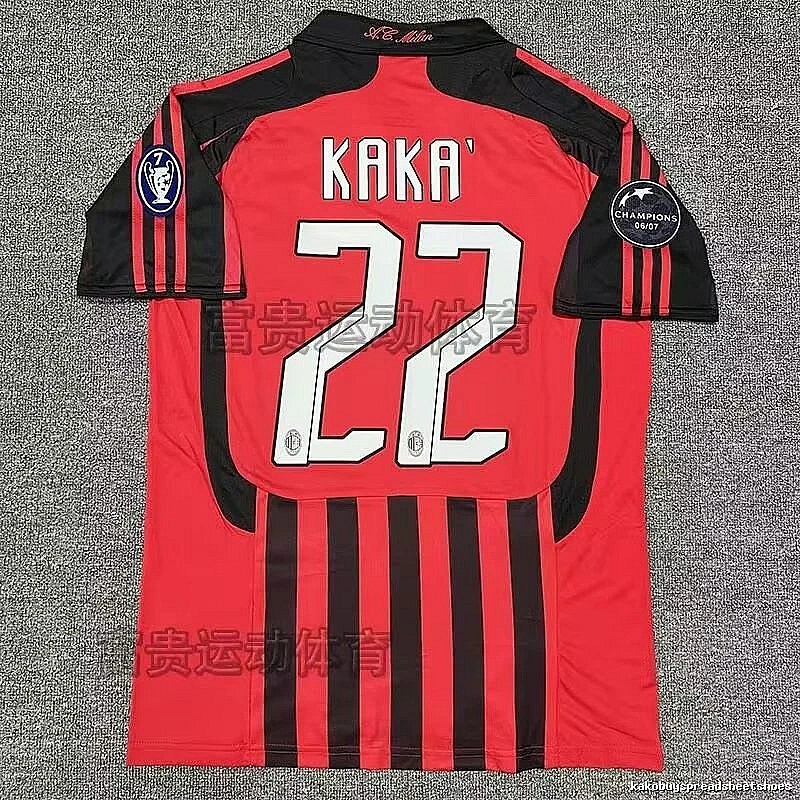 AC Milan Weekend Retro soccer jersey Red Black Striped for Weekend Wear