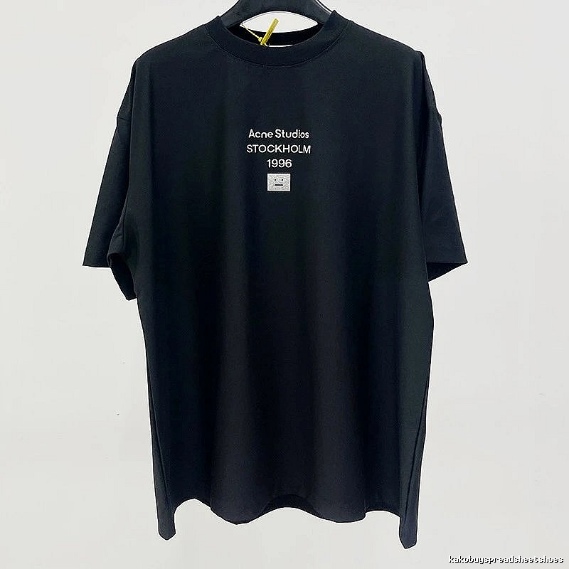 Acne Studios 2090-80 Black Style Ac908066 Stockholm Logo T-Shirt Airport Outfit