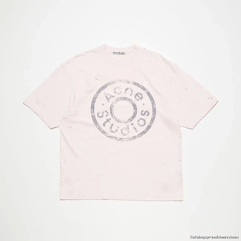 Acne Studios 2090-80 Pink Multicolor Pink Style Ac908041 Stockholm Logo T-Shirt Commuter Look