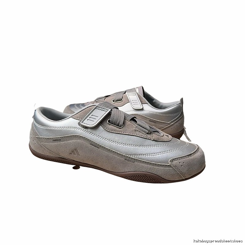 Adidas retro-style silver-gray sports shoes