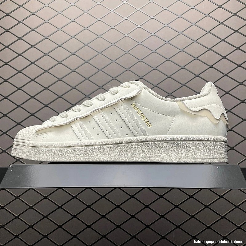 Adidas White Shell-Toe Sneakers Defined by Contrast Heel Tab