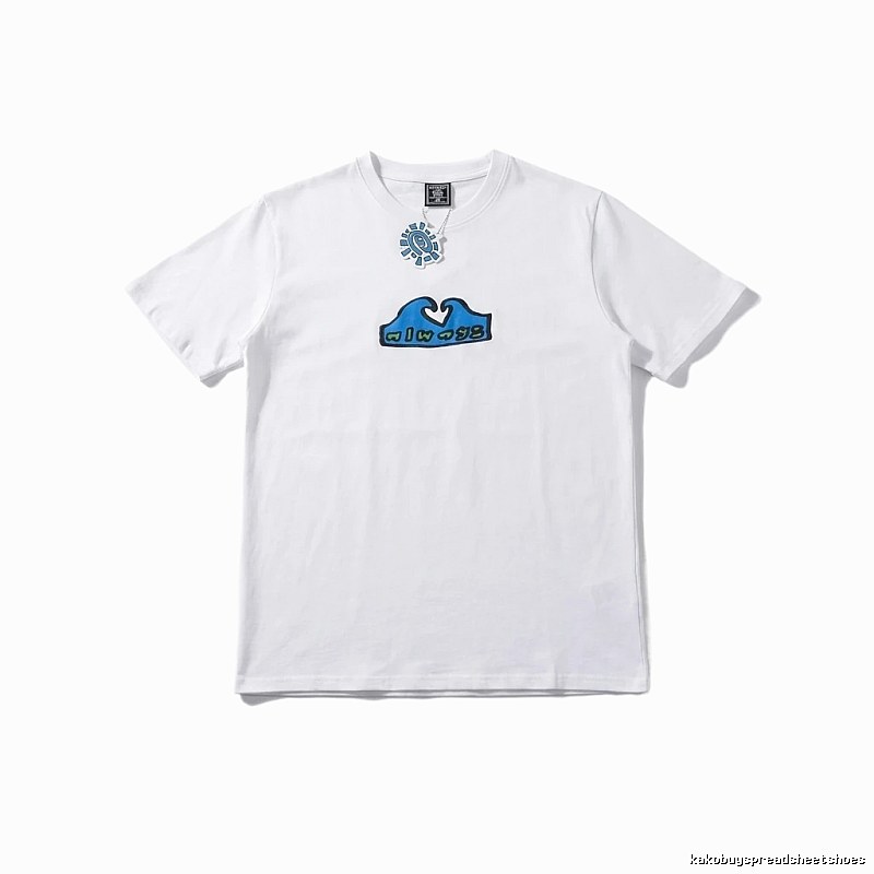 ADWYSD Wave Print Short-Sleeve White T-shirt