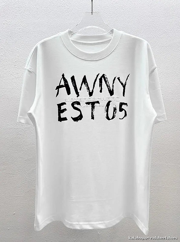 Alexander Wang Graffiti Letter Street Style White T-Shirt