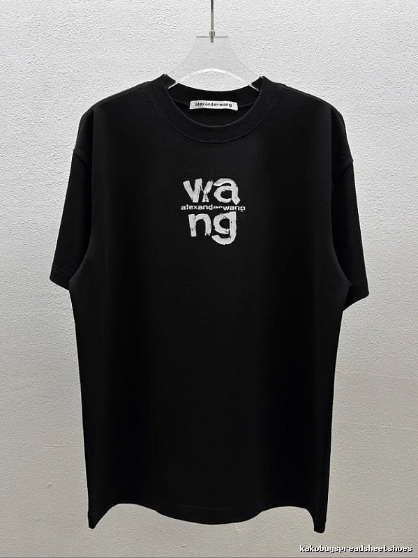 Alexander Wang Letter Print Cool Black T-Shirt