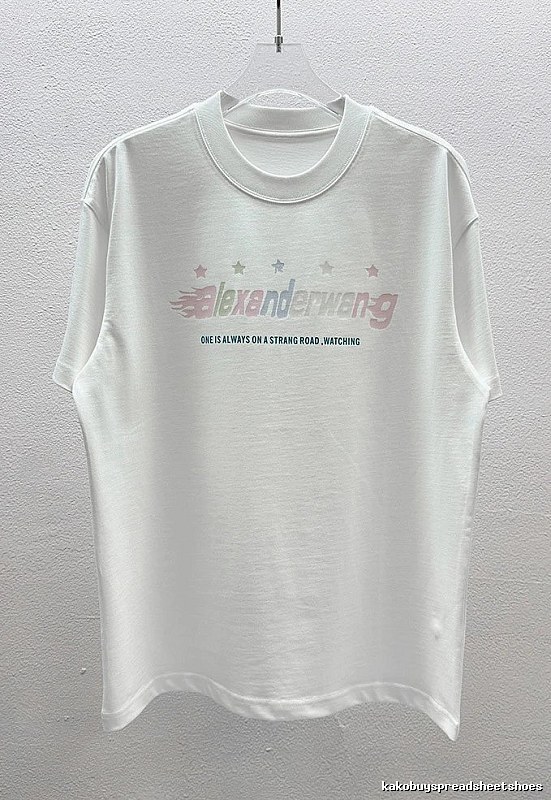 Alexander Wang Letter Print Street Style White T-Shirt