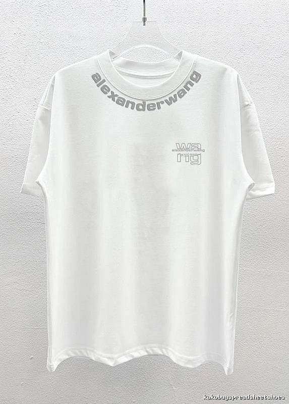 Alexander Wang Printed Street Style White T-Shirt