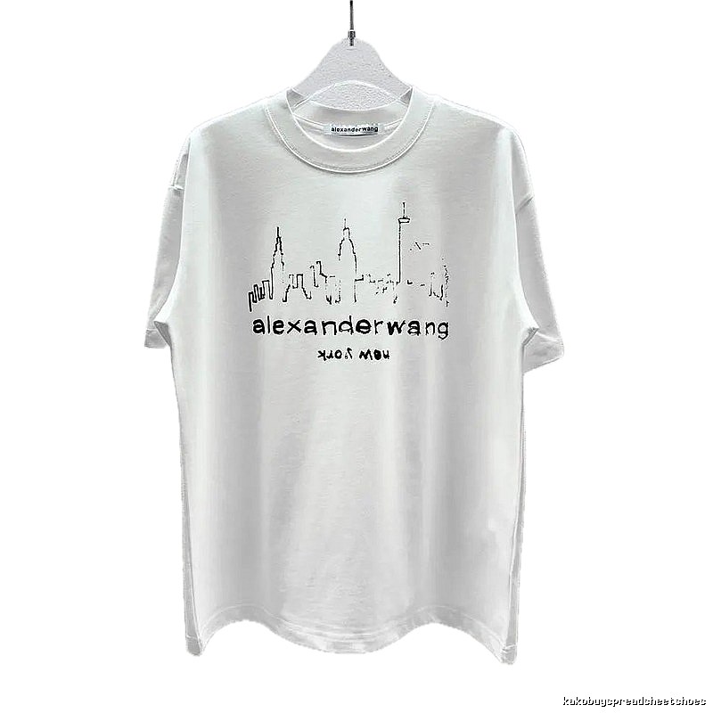 Alexander Wang Skyline Street Style White T-Shirt