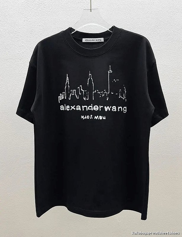 Alexander Wang Trendy & Cool Skyline Print Black T-Shirt