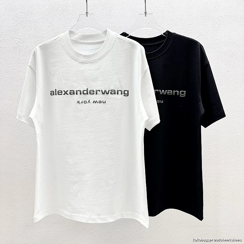 Alexander Wang Trendy Letter Style Black and White Short-Sleeve T-Shirt