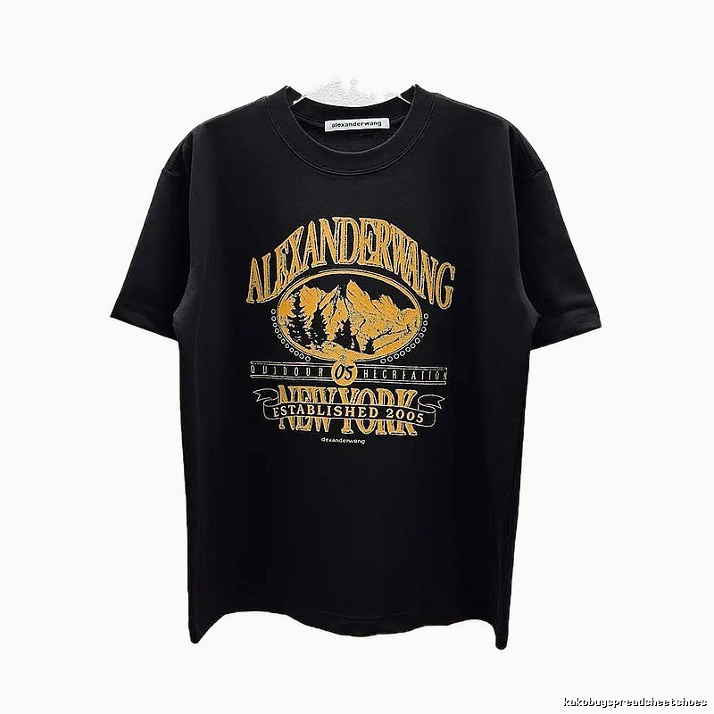 Alexander Wang Vintage-style Printed Black T-Shirt