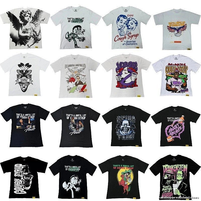 ALOCS Printed American Street Style Multi-color Short-sleeve T-shirt