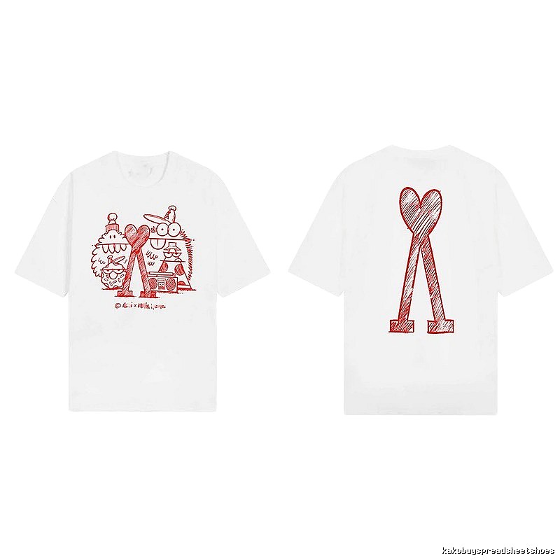 AMI Cartoon Graffiti Style Short-sleeve Shirt (White)
