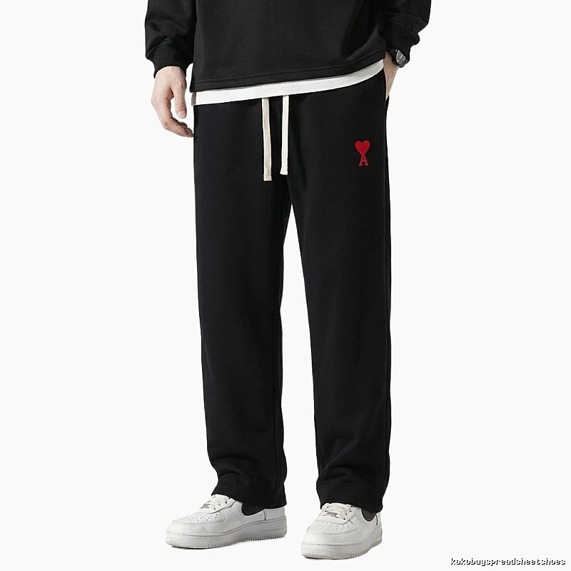 AMI & Easy Simple Style Black Sweatpants