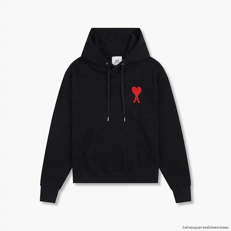 AMI Embroidered Heart Black Sweatshirt