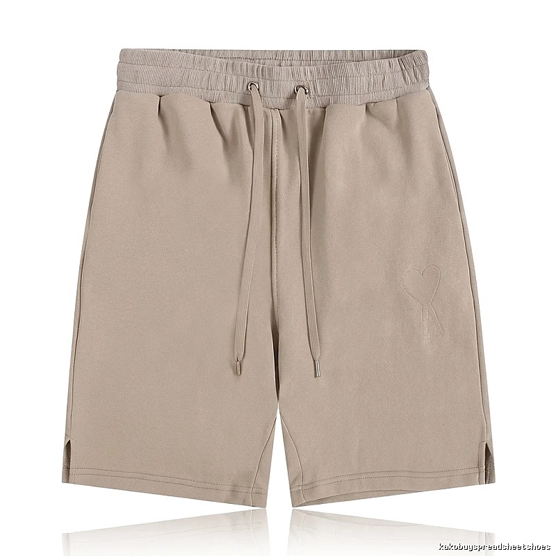 AMI Embroidered Trendy Brand Khaki Shorts