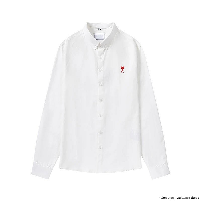 AMI Embroidered White Shirt with Love Design