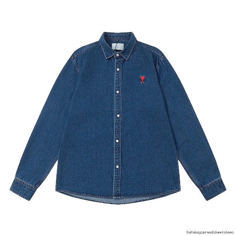 AMI Little Devil Trendy and Cool Denim Blue Shirt