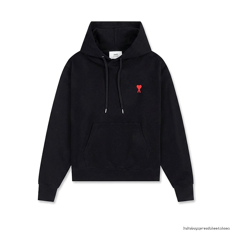 AMI Love Embroidery Trendy Brand Black Sweatshirt