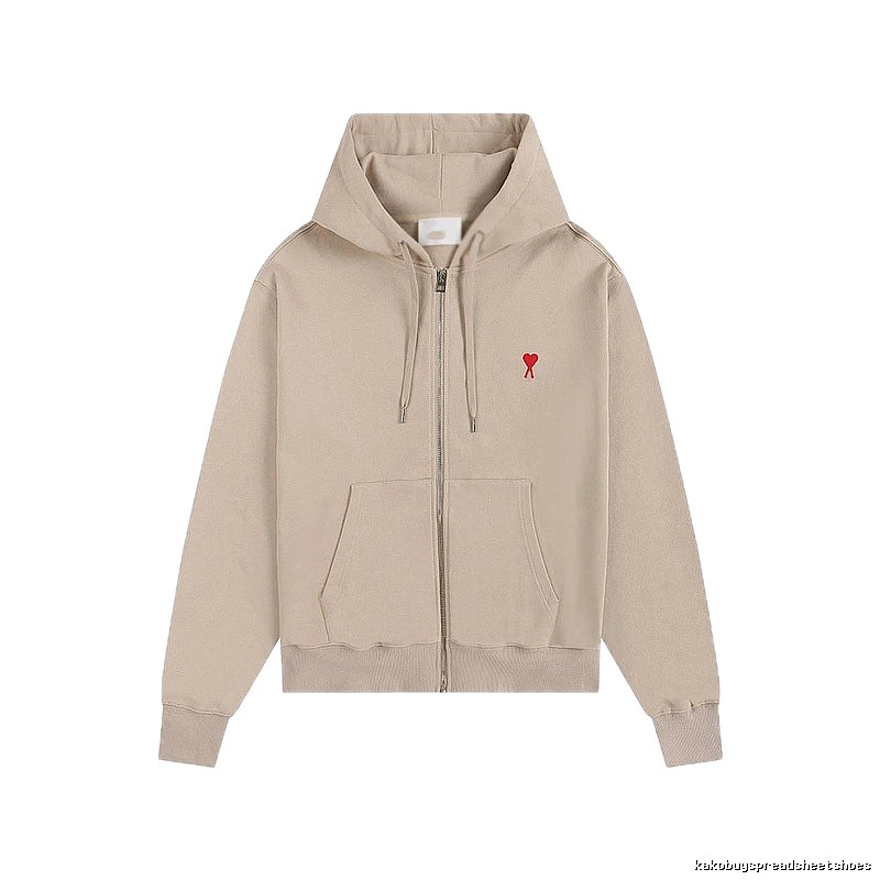 AMI Love Minimalist Style Beige Cardigan
