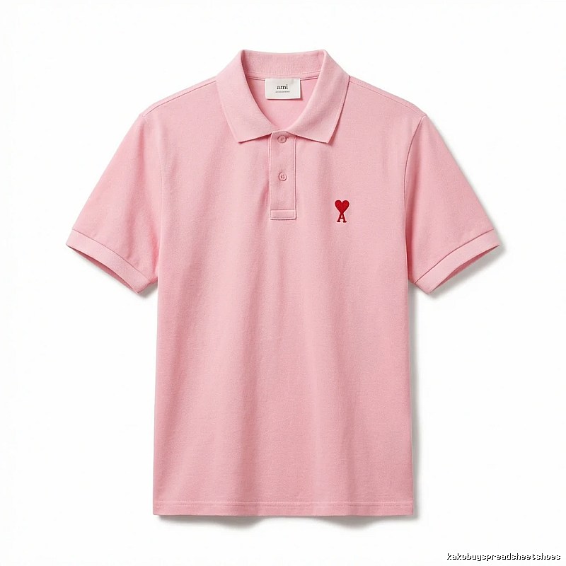 AMI Love Pink Polo Shirt