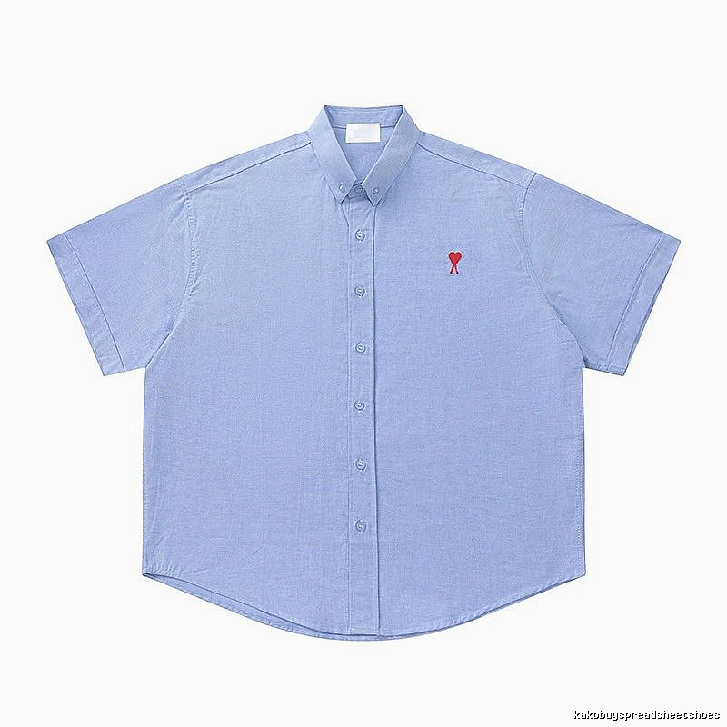 AMI Love Series Simple Style Blue Shirt