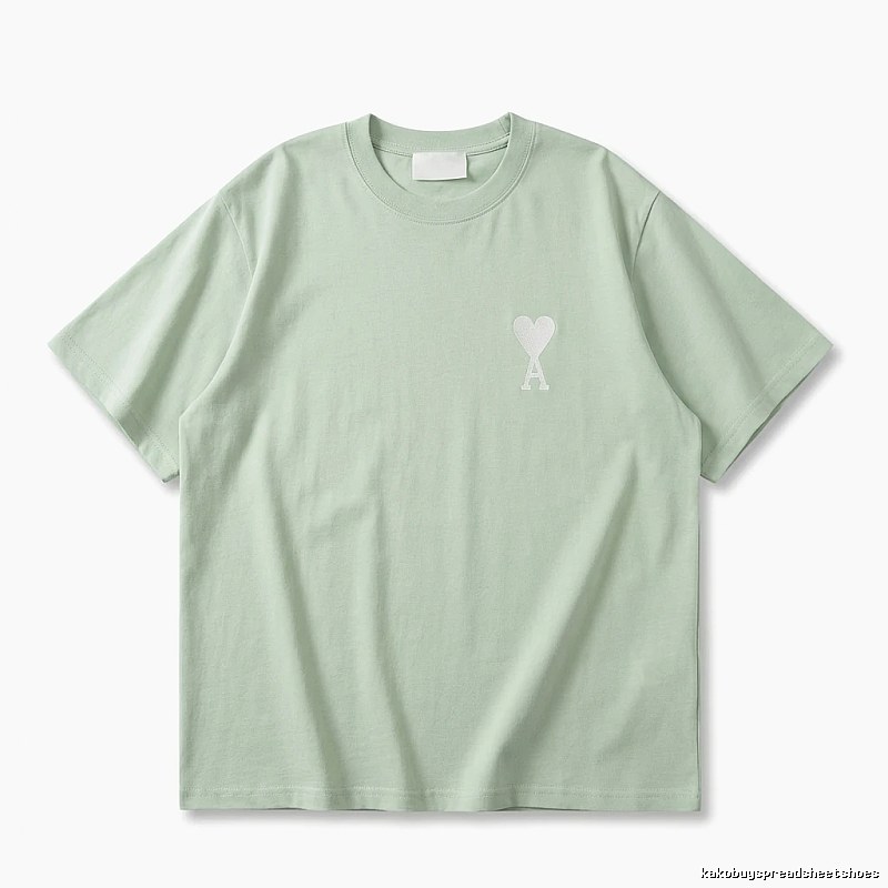 AMI Love Series Simple Style Light Green T-shirt