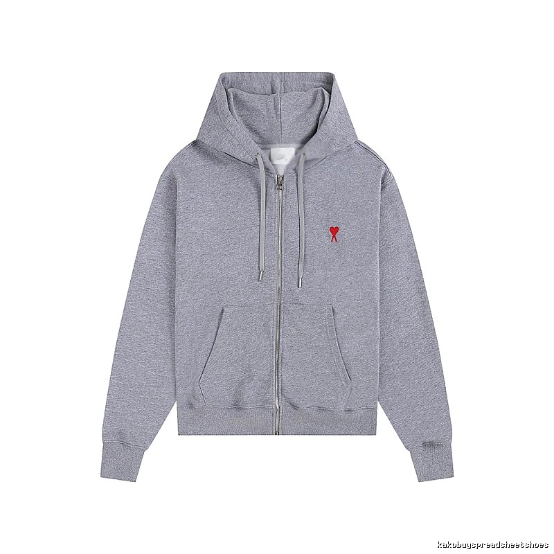 Ami Love Series Trendy Brand Grey Hoodie