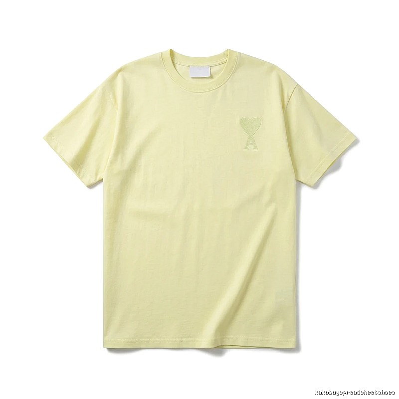 AMI Love Simple Style Yellow T-shirt