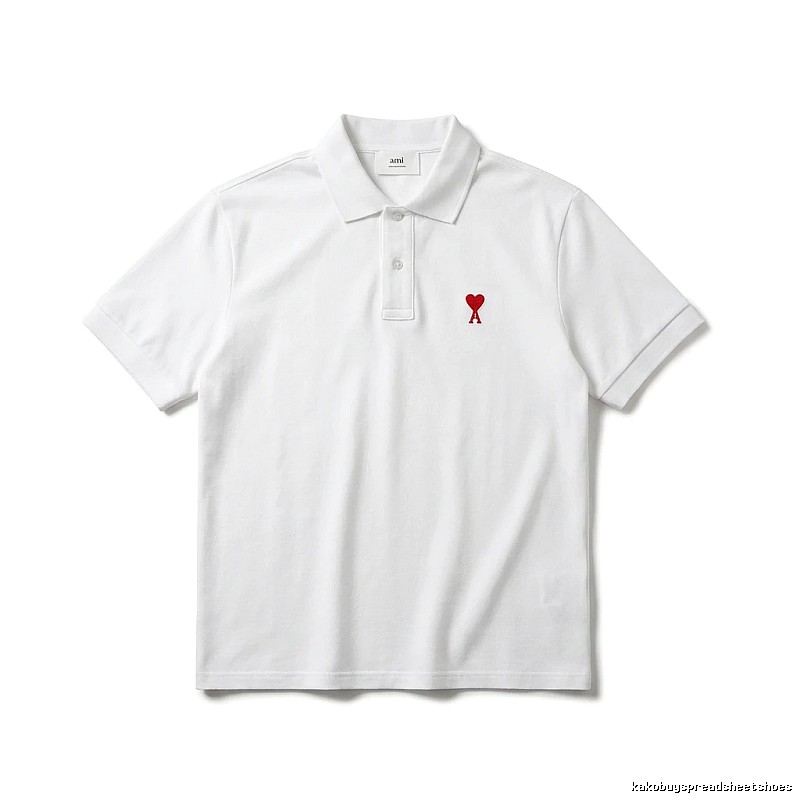 AMI Love Simple White Polo Shirt