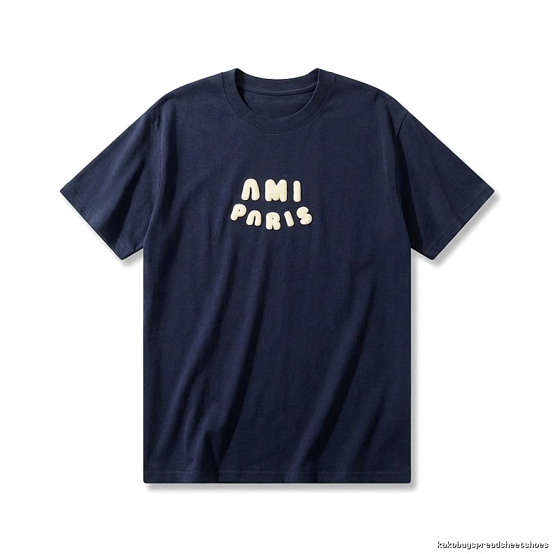 AMI minimalist style dark blue T-shirt