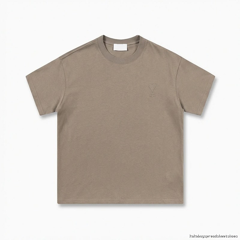 AMI minimalist style khaki T-shirt