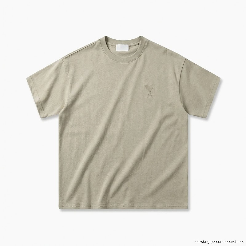 AMI minimalist style khaki T-shirt