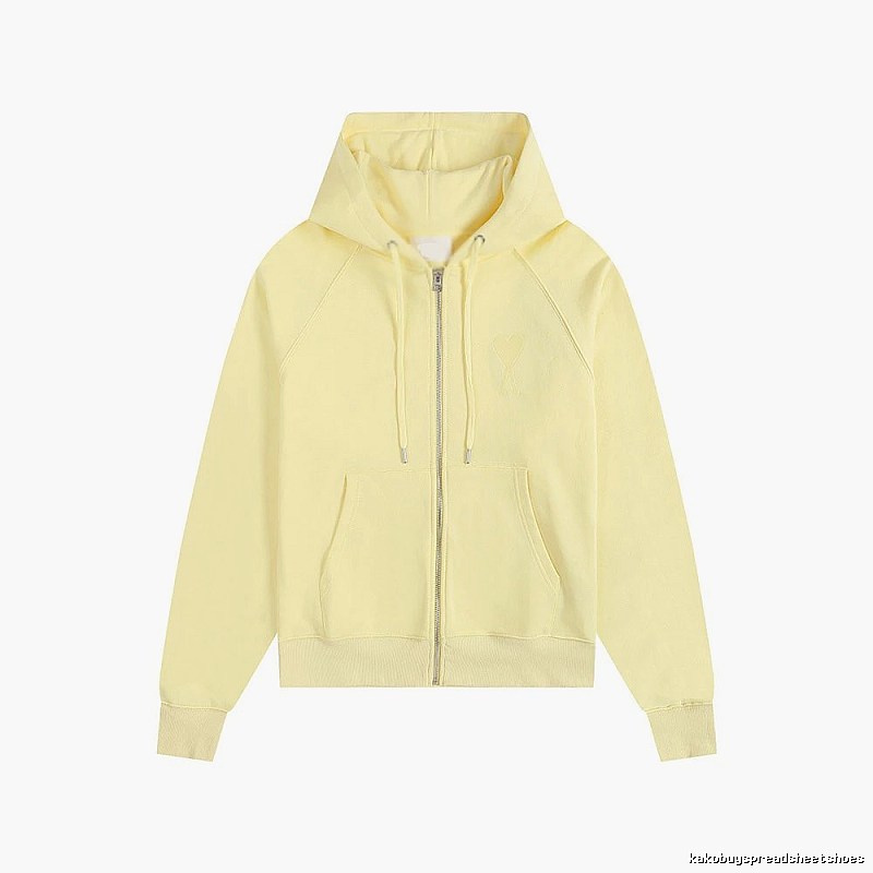 AMI minimalist style light yellow hoodie