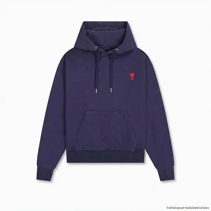 AMI Minimalist Style Navy Blue Sweatshirt