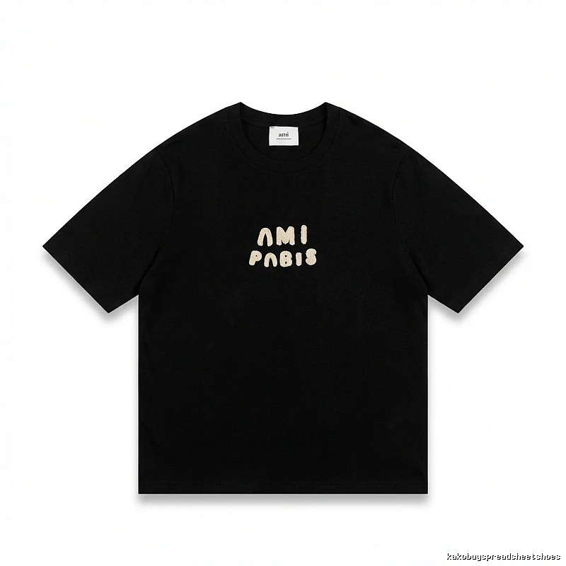 AMI Paris Alphabet Style Black T-shirt