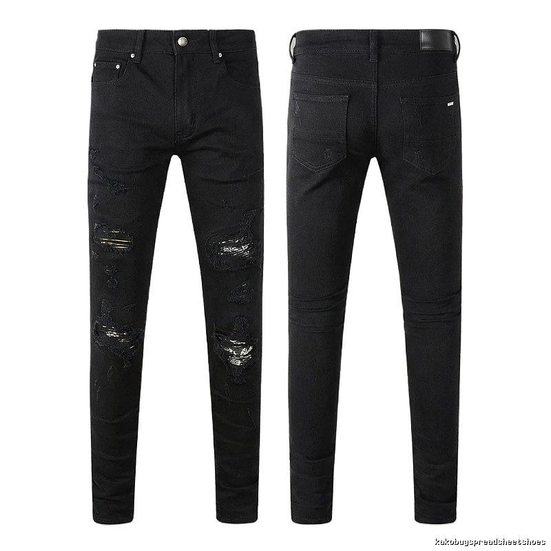 AMI Ripped Trendy Cool Black Jeans