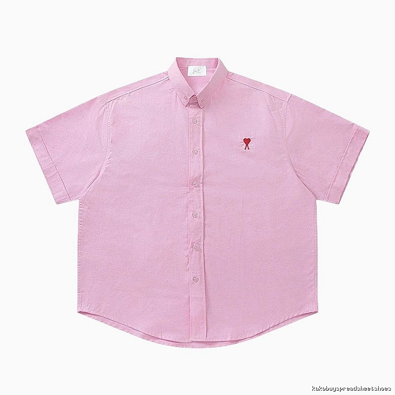 AMI series minimalist style pink shirt