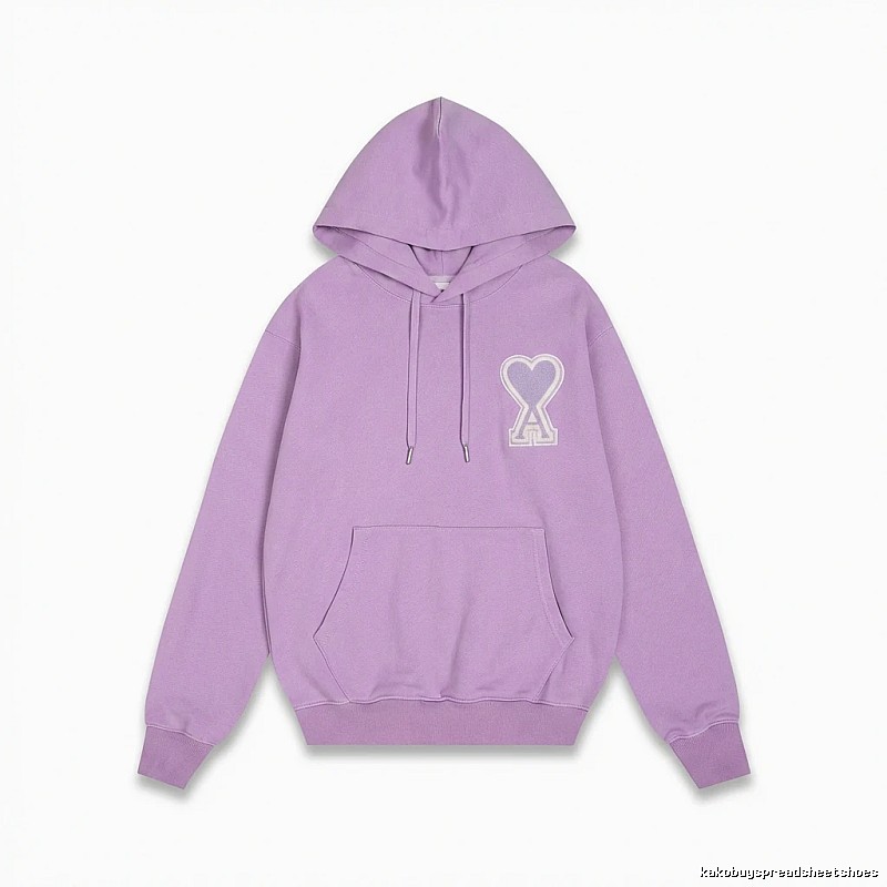 AMI series trendy brand light purple hoodie