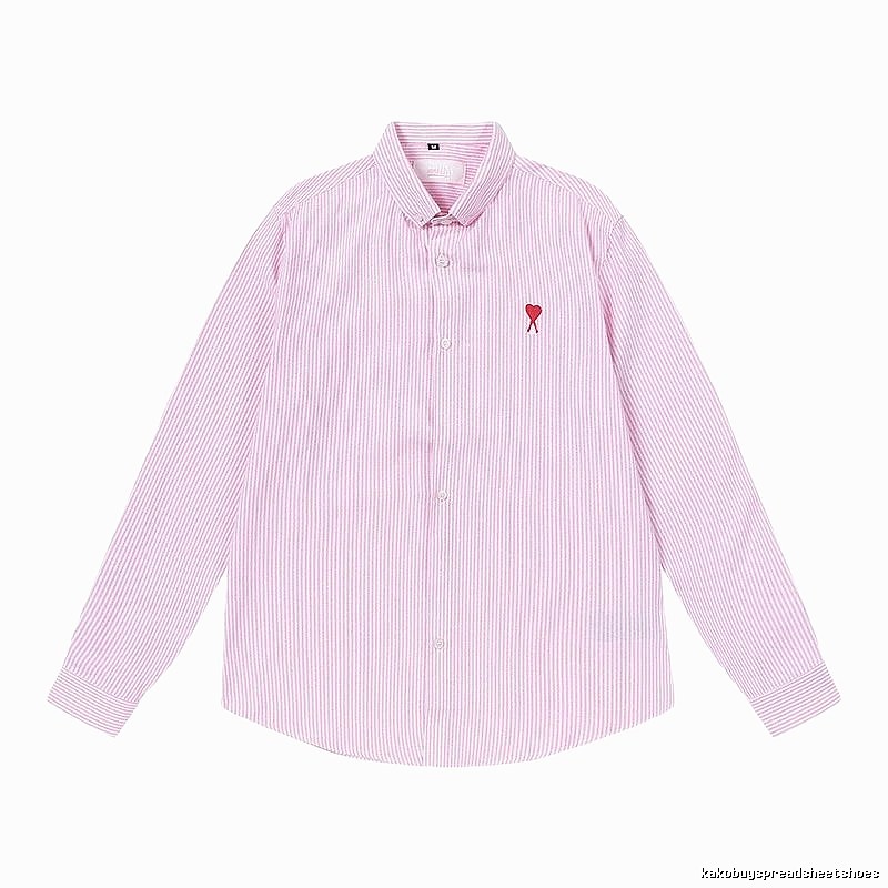 AMI Stripe Minimalist Style Pink Shirt